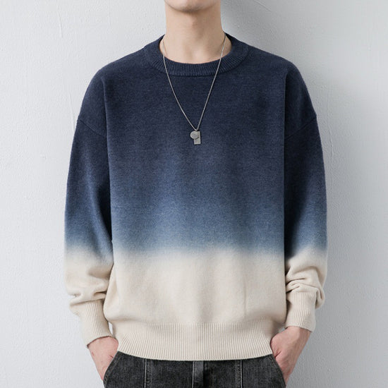 Mens Loose-fitting Crew-neck Sweater